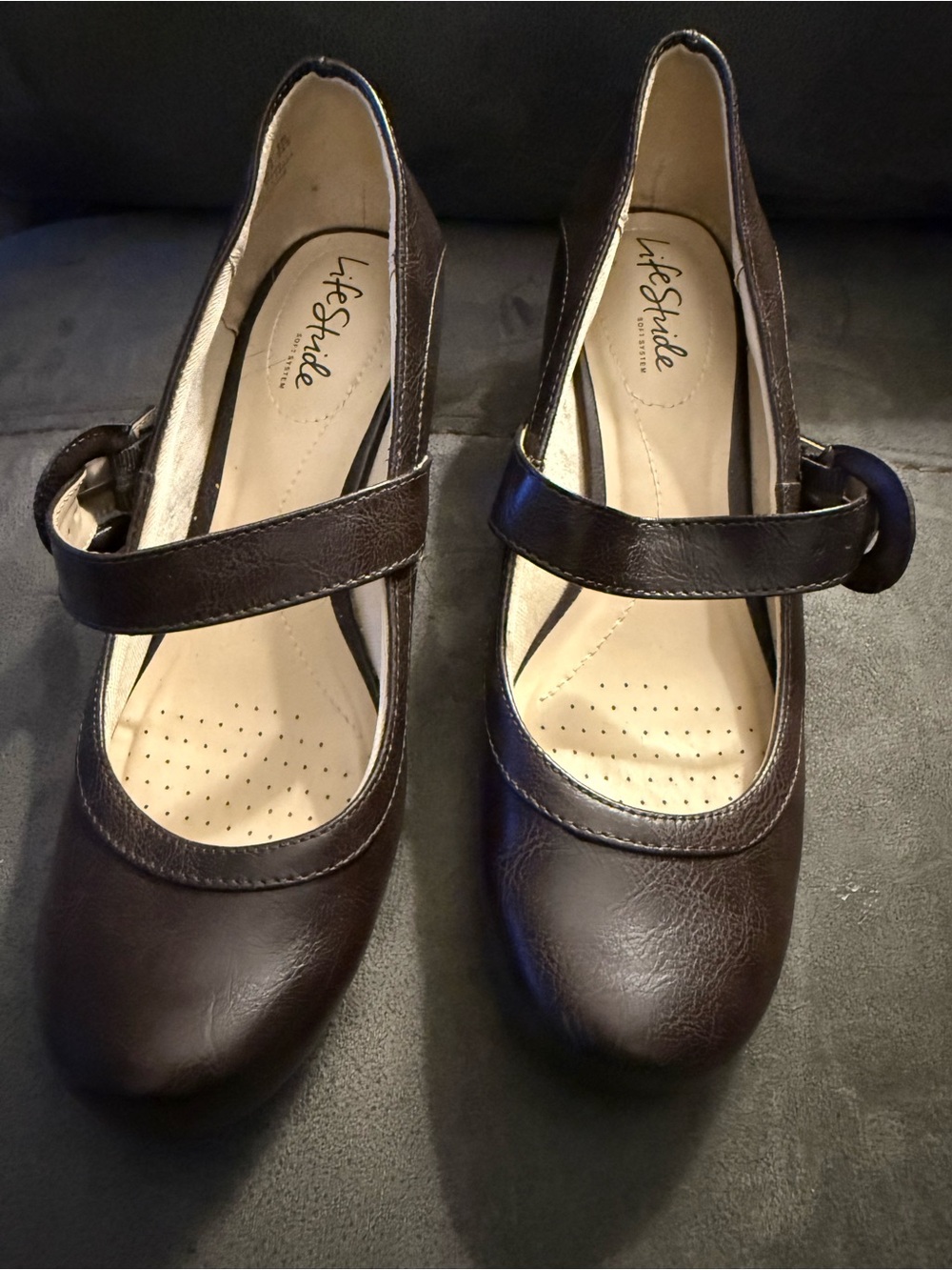 Life Stride Dark Brown Mary Jane Comfort Flats